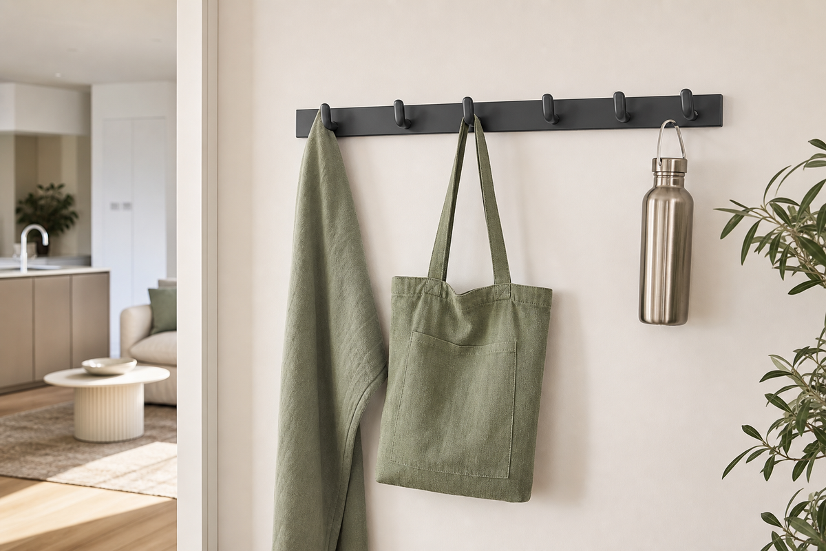 Rail Wall Hook Bar — in-home view