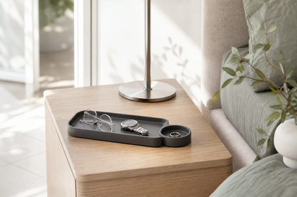 Pivot Bedside Valet Tray — in-home view