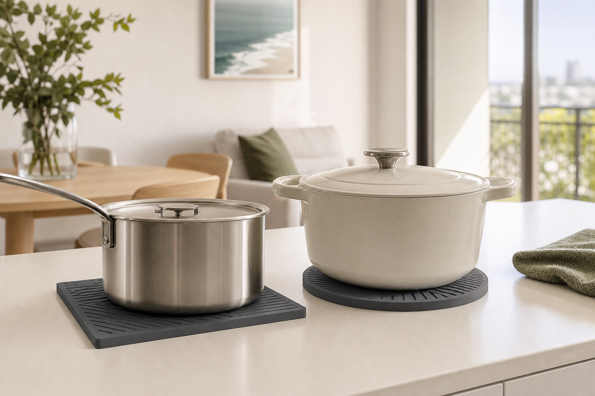 Slate Trivet Pair — in-home view