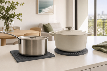 Slate Trivet Pair — in-home view