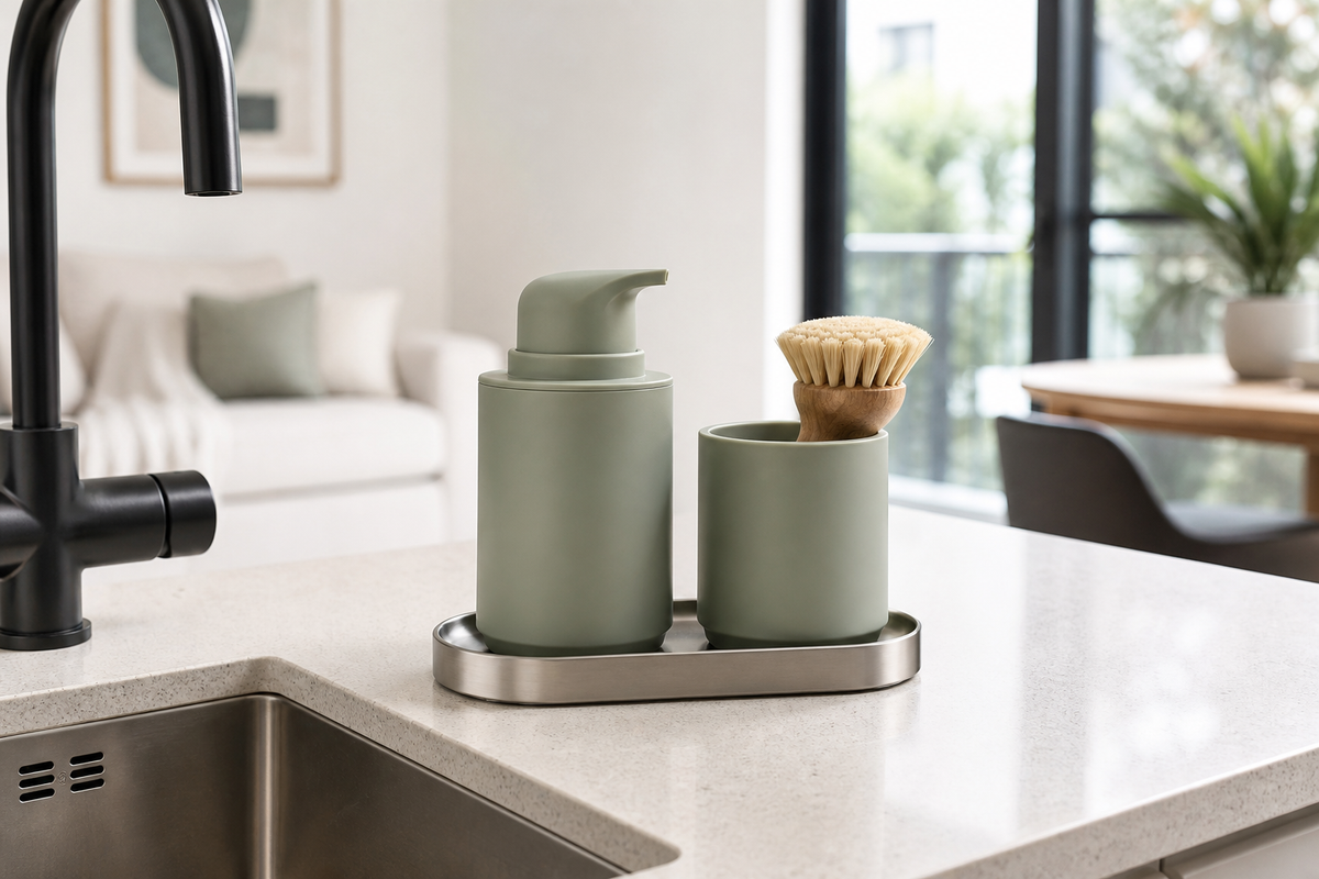 Pour Soap & Brush Set — in-home view